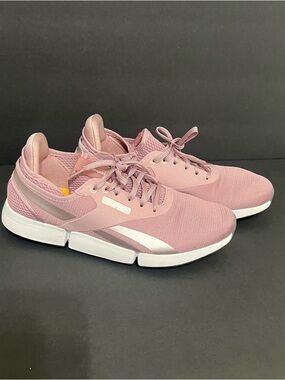 Reebok Women's Dusty Pink Lace-Up Athletic Shoes with White Soles